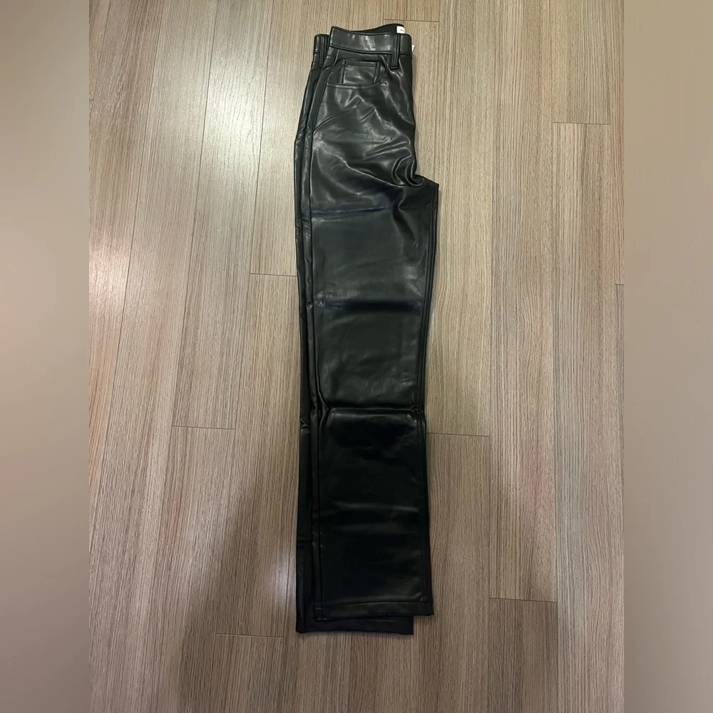 Abercrombie & Fitch black leather pants - Picture 2 of 3